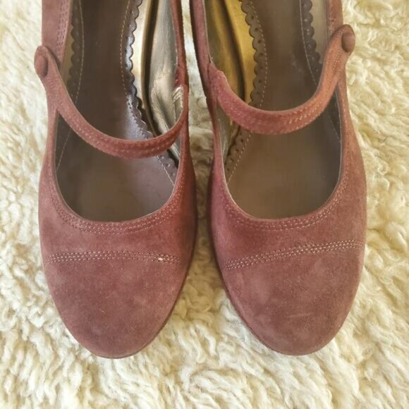 EUC Naturalizer sz10 brown suede Mary jane heels - Picture 6 of 7